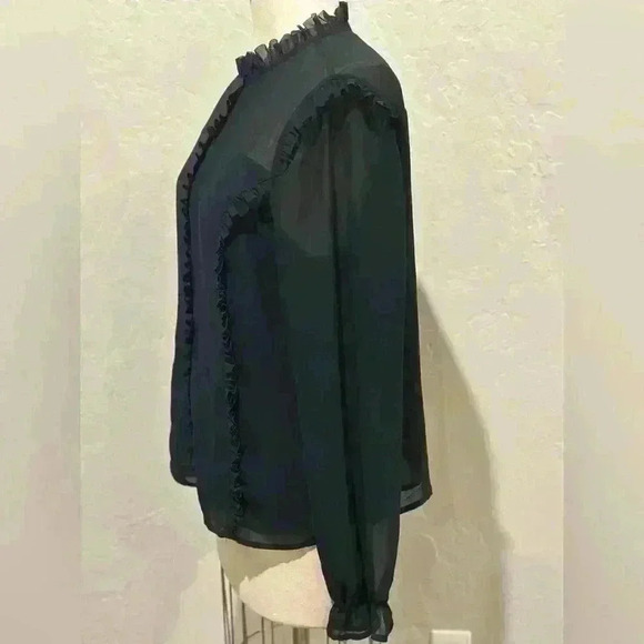 Chiffon Blouse with Ruffle Details **No Size** Fits like M - Picture 2 of 10